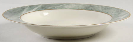 Travertine Green Rim Soup Bowl