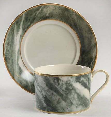 Travertine Green Flat Cup & Saucer Set
