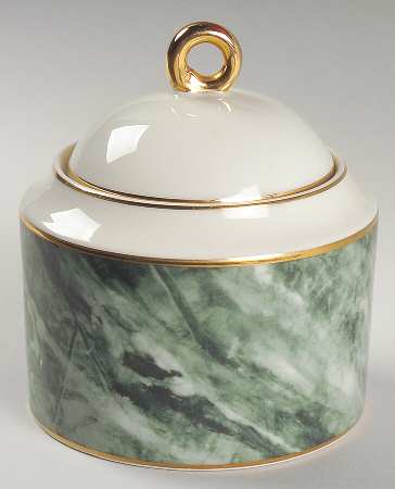Travertine Green Sugar Bowl & Lid