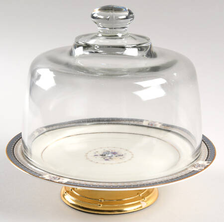 Tropez 6 1/2"-7 1/2" Footed Cheese Plate w/ Glass Dome HC