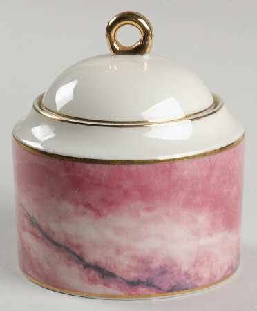 Travertine Rose Sugar Bowl & Lid
