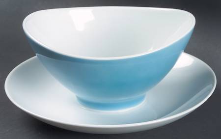 Turquoise Gravy Boat with Attached Underplate