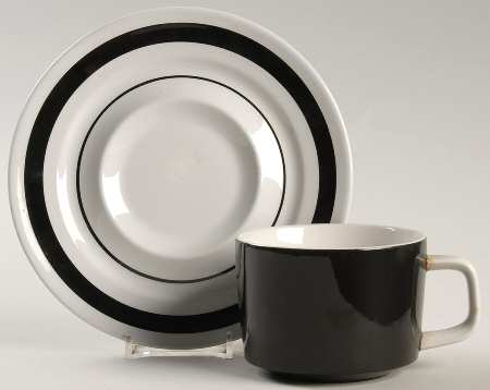 Tuxedo Flat Cup & Saucer Set