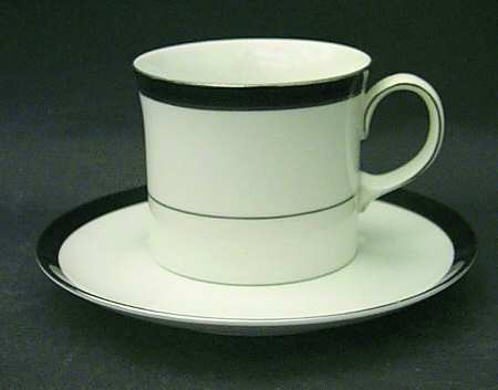 Tuxedo Flat Cup & Saucer Set
