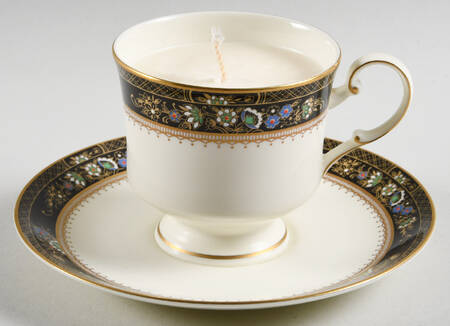 Twilight Scented Cup & Saucer Candle-Coffee  HC