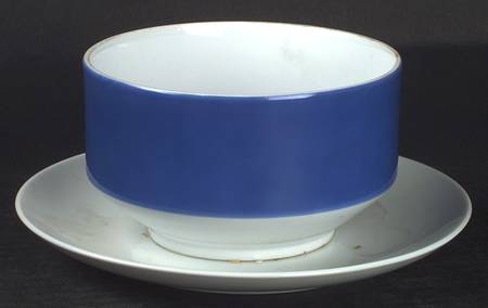 Ultramarine Blue Gravy Boat with Attached Underplate