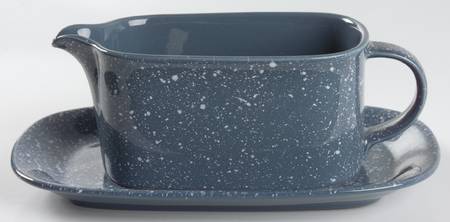 Ultrastone Country Blue Gravy Boat & Underplate (Relish/Butter)