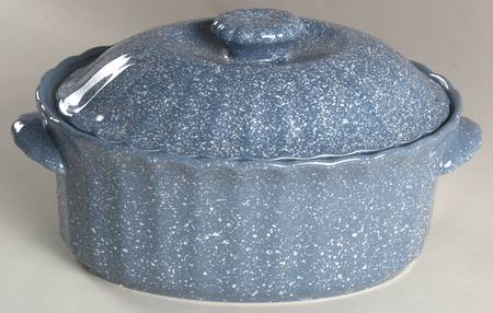 Ultrastone Country Blue 2 Quart Oval Covered Casserole