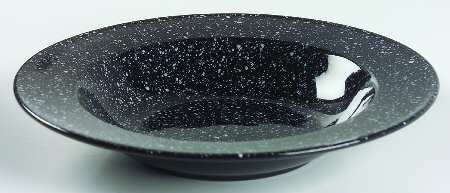 Ultrastone Black White Large Rim Soup Bowl