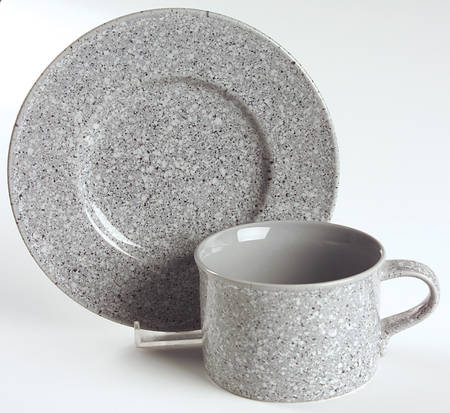 Ultrastone Grey Flat Cup & Saucer Set