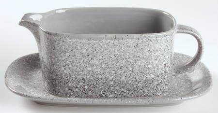 Ultrastone Grey Gravy Boat & Underplate (Relish/Butter)