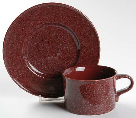 Ultrastone Terra Cotta Flat Cup & Saucer Set