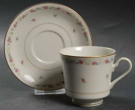 Vassar Rose Footed Cup & Saucer Set