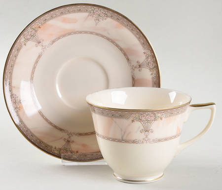 Venetian Marble Footed Cup & Saucer Set