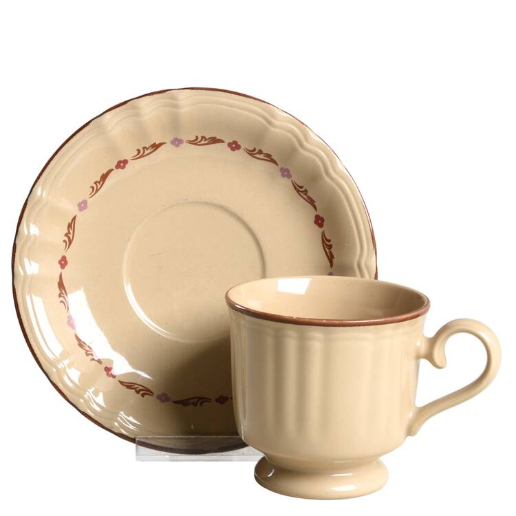 Village Chintz Footed Cup & Saucer Set