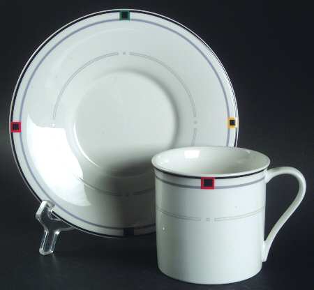 Vintage Circle Flat Cup & Saucer Set
