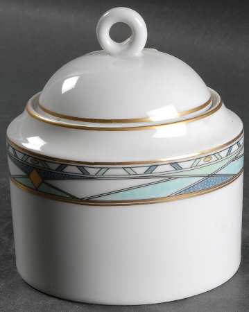 Vintage Gold Sugar Bowl & Lid