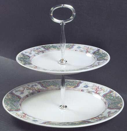 Villa Medici 6 5/8"-10"  2 Tiered Serving Tray (Dp, Sp) HC