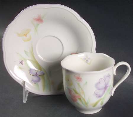 Water Colors Flat Cup & Saucer Set