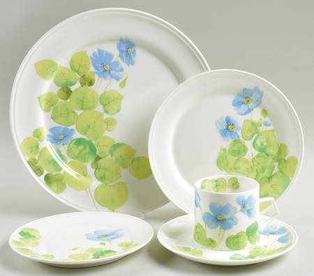 Water Lilies Blue 5 Piece Place Setting