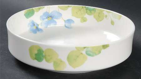 Water Lilies Blue 8" Round Vegetable Bowl