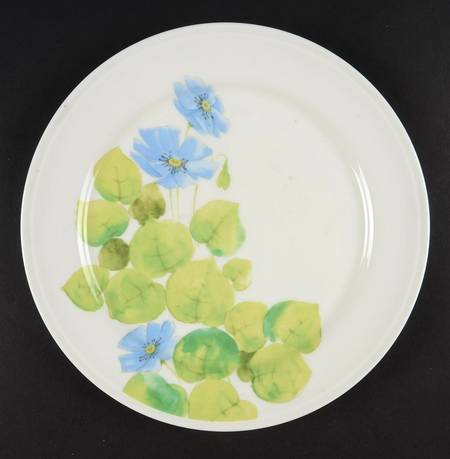 Water Lilies Blue Luncheon Plate