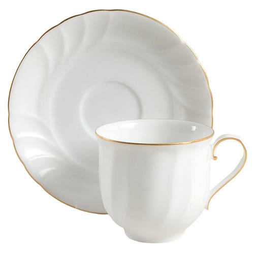 Wedding Band Gold Flat Cup & Saucer Set