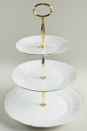 Wedding Band Gold 13 7/8"-14 1/4" 3-Tiered Serving Tray(DP,SP,BB) HC