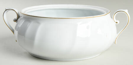 Wedding Band Gold 2 Quart Oval Covered Casserole No Lid