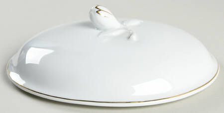 Wedding Band Gold Lid for 2 Quart Oval Covered Casserole
