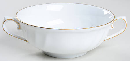 Wedding Band Gold Footed Cream Soup Bowl