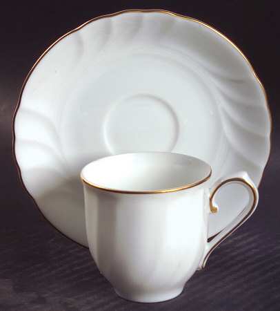 Wedding Band Gold Flat Demitasse Cup & Saucer Set