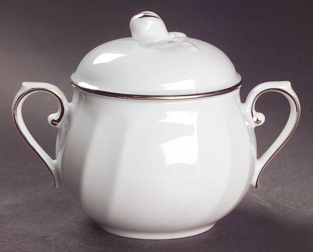 Wedding Band Platinum Sugar Bowl & Lid