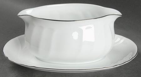 Wedding Band Platinum Gravy Boat & Underplate