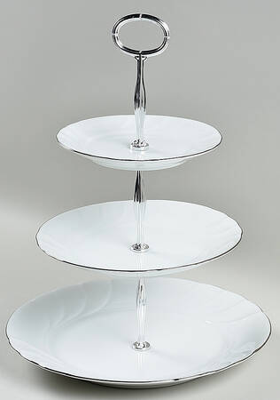 Wedding Band Platinum 13 7/8"-14 1/4" 3-Tiered Serving Tray(DP,SP,BB) HC