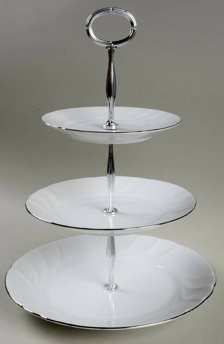 Wedding Band Platinum 7" x 12" 3-Part Relish & Metal Stand (FR) HC