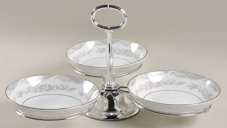 Westboro 7" x 12" 3-Part Relish & Metal Stand (FR) HC