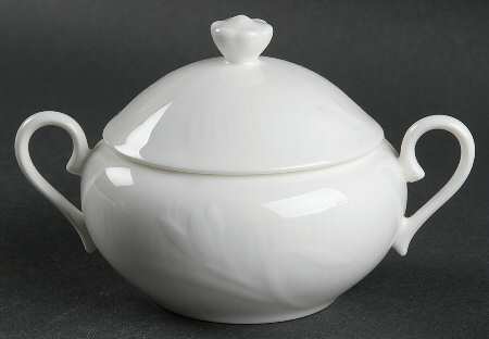 White Crocus Sugar Bowl & Lid