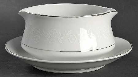White Designs Gravy Boat with Attached Underplate