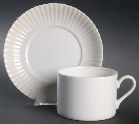 White Flat Cup & Saucer Set