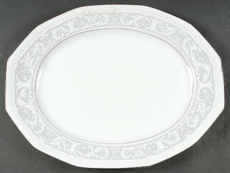 White Lace 16" Oval Serving Platter