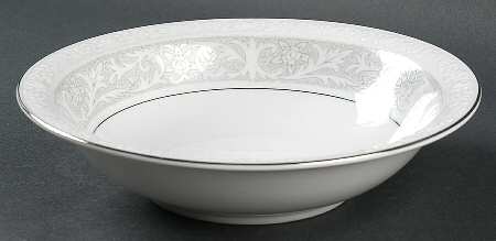 White Lace Rim Soup Bowl