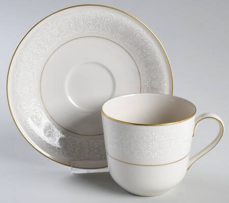White Lace Flat Cup & Saucer Set