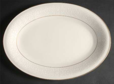 White Lace 14" Oval Serving Platter