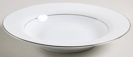 White Rose Rim Soup Bowl