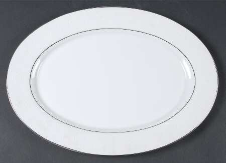 White Rose 14" Oval Serving Platter