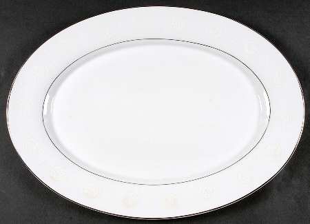 White Rose 16" Oval Serving Platter