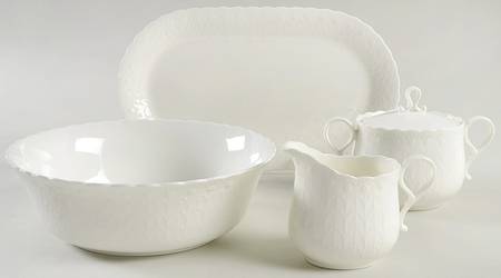 White Silk 5 Piece Hostess Set by Mikasa
