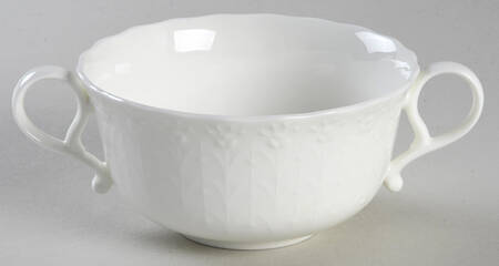 White Silk Flat Cream Soup Bowl