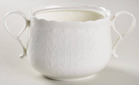 White Silk Sugar Bowl No Lid